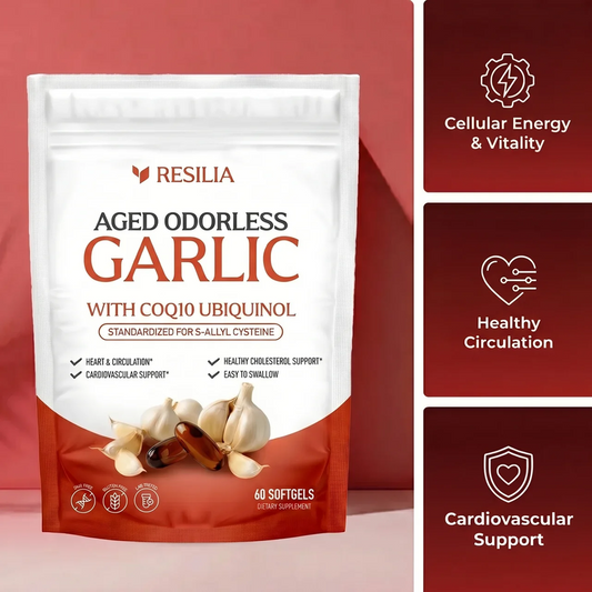 Garlic Supplement with Allicin Support – Odorless Aged Garlic Extract Capsules for Daily Immune, Heart & Wellness Support – High Potency Garlic Formula